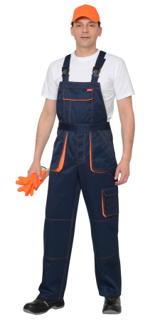 Полукомбинезон "CROWN" синий с оранжевым