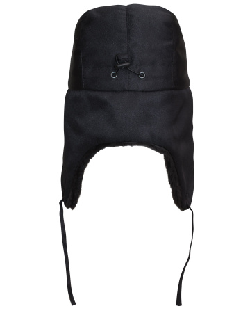 Шапка-ушанка "ЛЮКС" черная (тк. смесовая)