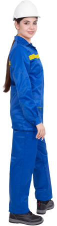 Костюм ПРЕМЬЕРА ЛЮКС летний, женский, куртка/брюки, василёк