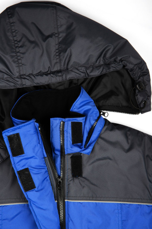 Куртка зимняя женская Сакрин (Дюспо), васильковый/темно-серый