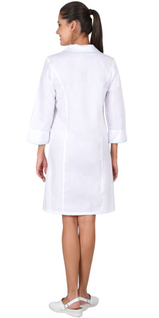 Халат "Жасмин" женский белый со светло-бирюзовым (ЧЗ)