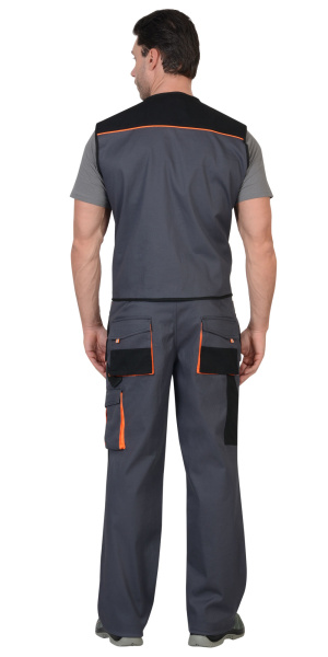 Жилет "МАНХЕТТЕН" темно-серый с оранжевым и черным (ЧЗ)