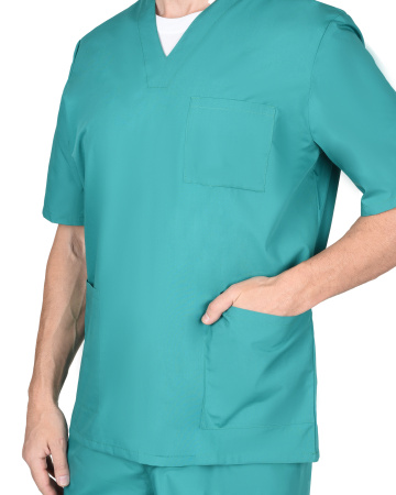 Костюм хирурга универсальный: блуза, брюки зелёный