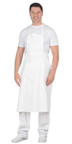 Фартук повара с грудкой (бязь) белый (ЧЗ)