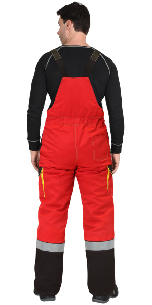 Костюм "ТИТАН" зим: куртка дл., п/к. красный с черным и СОП-50мм.