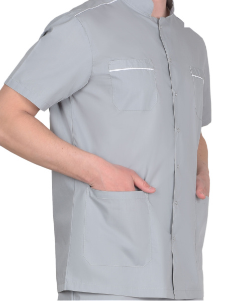 Костюм "МЕДИК" мужской: куртка, брюки  светло-серый (ЧЗ)