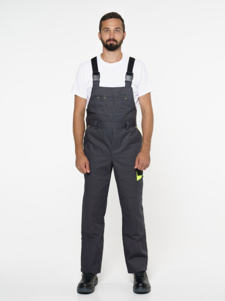 Полукомбинезон "ХОВАРД" :  темно-серый с черной и лимонной отд. (ЧЗ)