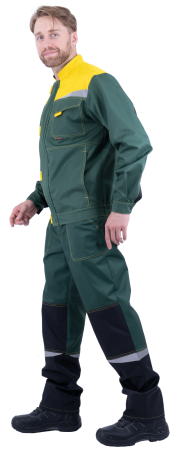 Костюм КМ-10 ЛЮКС летний, зеленый-желтый (Куртка+полукомбинезон) (ЧЗ)