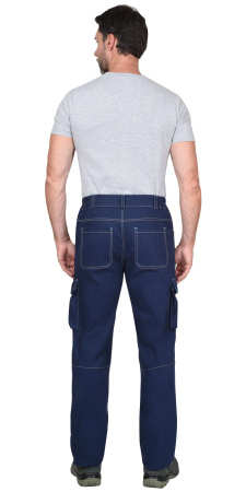 Брюки "ДЖЕТ" синие с голубым тк. стрейч с ВО