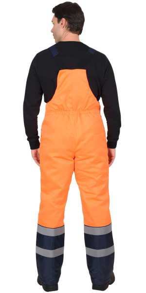 Костюм "МАГИСТРАЛЬ-3" куртка, п/к, синий с оранж. и СОП 50мм тк.Гретта