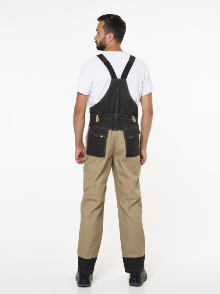 Полукомбинезон "Вест-Ворк" бежевый  с черным (ЧЗ)