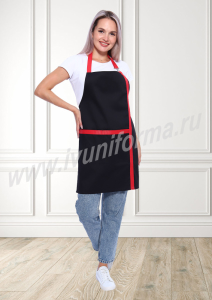 Фартук твил Джем черный/красный жен. (44-62)