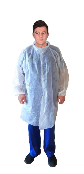 Халат одноразовый "СПЕКТР" (спанбонд) на липучках, белый