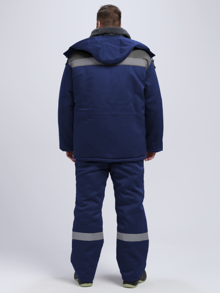 Куртка зимняя Бригада NEW (тк.Смесовая,210), т.синий/серый (ЧЗ)