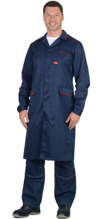 Халат "ТЕХНИК" мужской тёмно-синий с красным