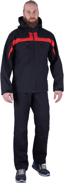 Куртка СОФТШЕЛЛ, черный-красный (ЧЗ)