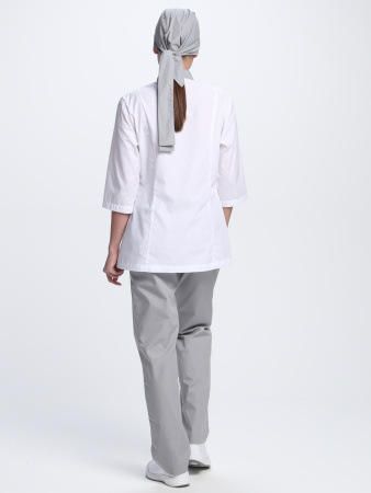 Костюм женский Канди (тк.ТиСи,120), серый/белый (ЧЗ)