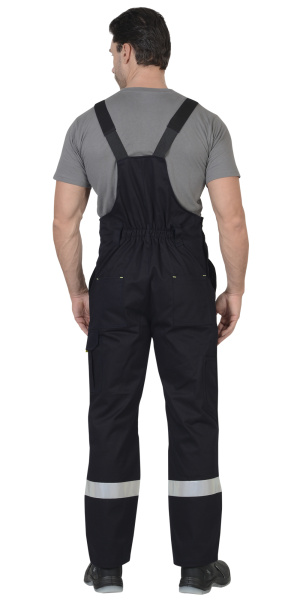 Костюм "БОСТОН": куртка, п/комб. синий с вас. и чер. отд. (узб.Саржа) пл. 320 г/кв.м (ЧЗ)